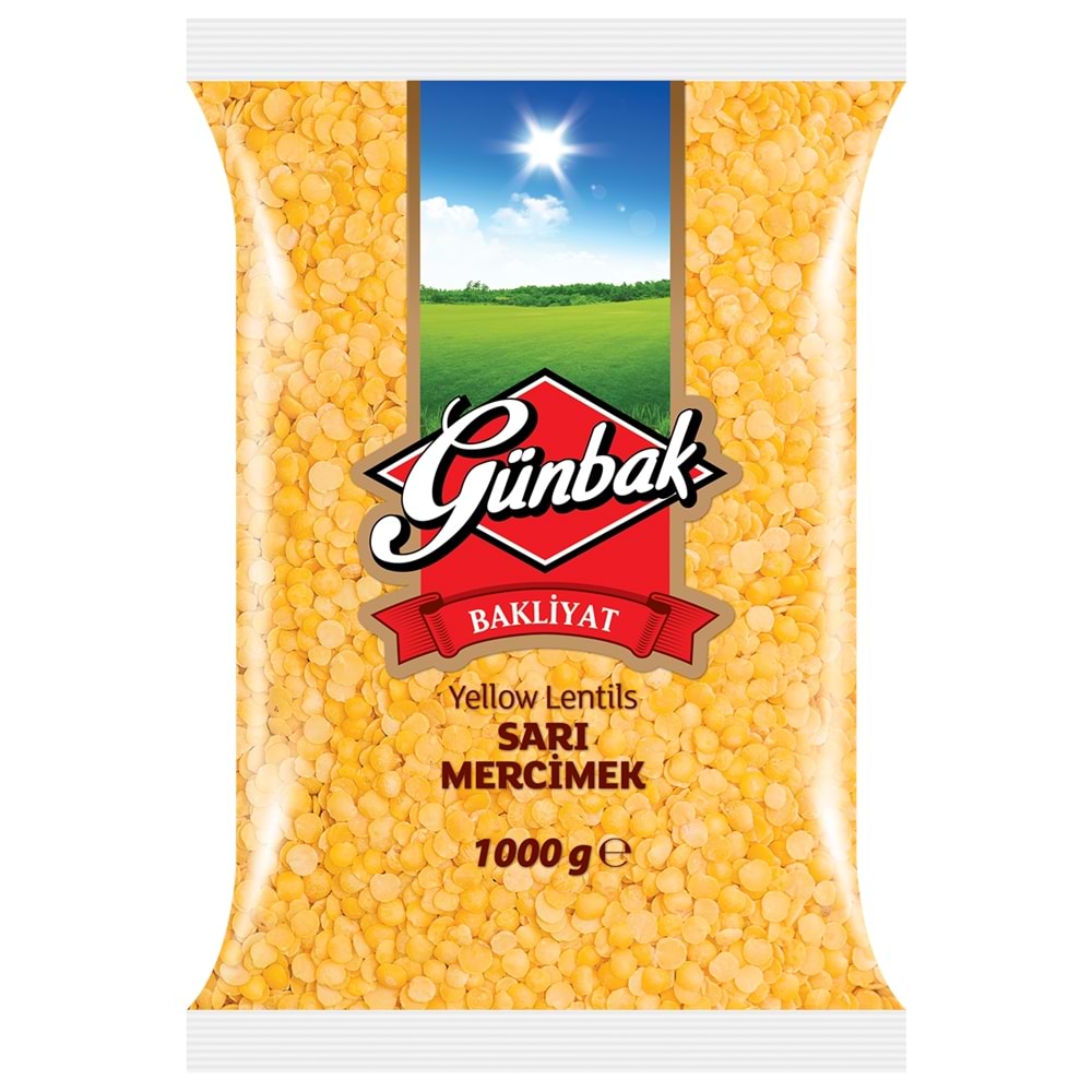 Günbak Sarı Mercimek Paket 1 Kg