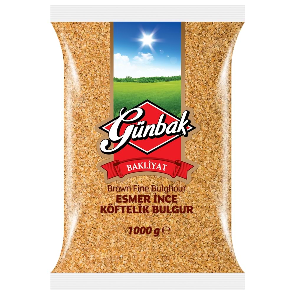 Günbak Esmer Çiğ Köftelik Bulgur Paket 1 Kg