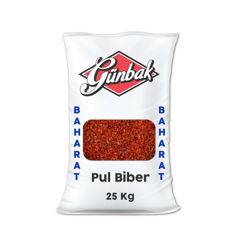 Günbak Pul Biber Çuval 25 Kg