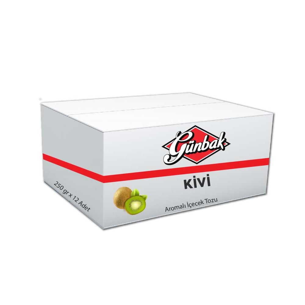 Günbak Kivi Aromalı İçecek Tozu 250 Gr Kutu 12 Adet