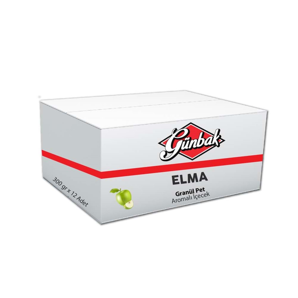 Günbak Elma Aromalı Granül İçecek Pet 300 Gr. Kutu 12 Adet