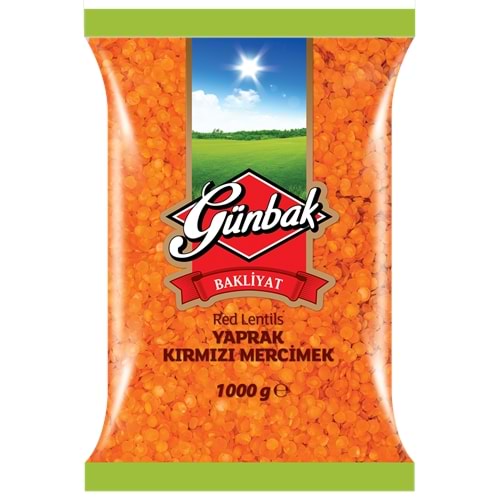Günbak İthal Yaprak Kırmızı Mercimek Paket 1 Kg