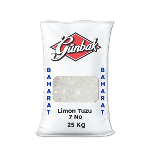 Günbak Limon Tuzu 7No Çuval 25 Kg