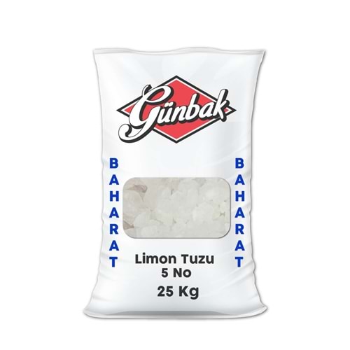 Günbak Limon Tuzu 5No Çuval 25 Kg